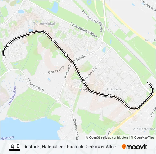 E Light Rail Line Map
