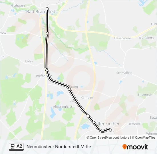 A2 Train Line Map