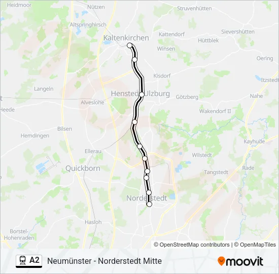 A2 Train Line Map