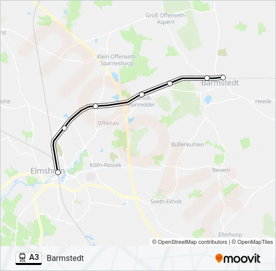 A3 Train Line Map