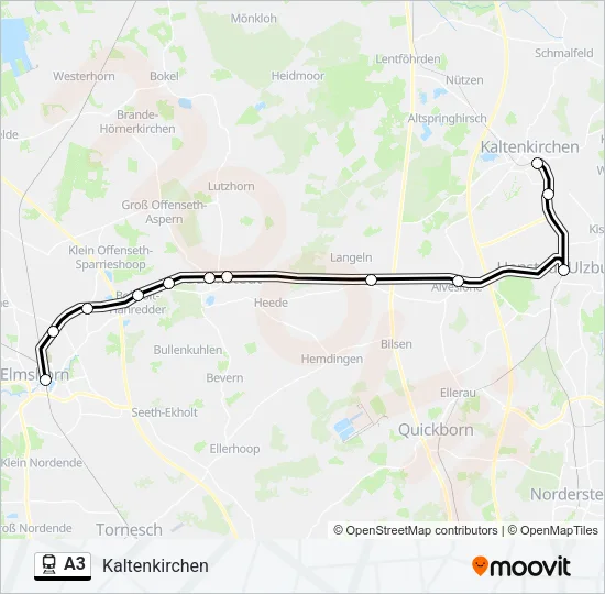 A3 Train Line Map