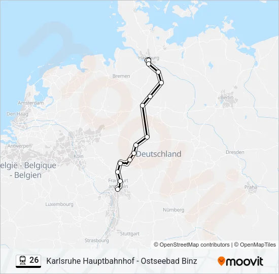 Поезд 26: карта маршрута