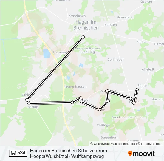 534 Bus Line Map