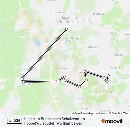 534 Bus Line Map