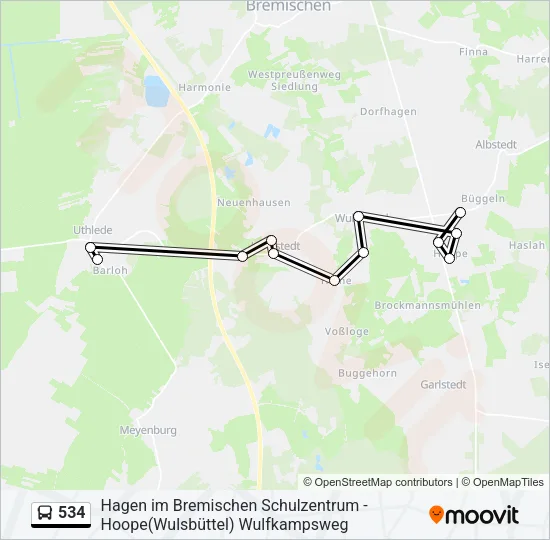 534 Bus Line Map