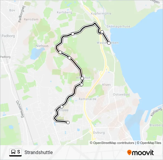 Автобус S: карта маршрута