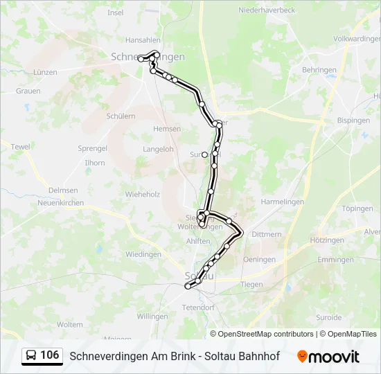 106 Bus Line Map
