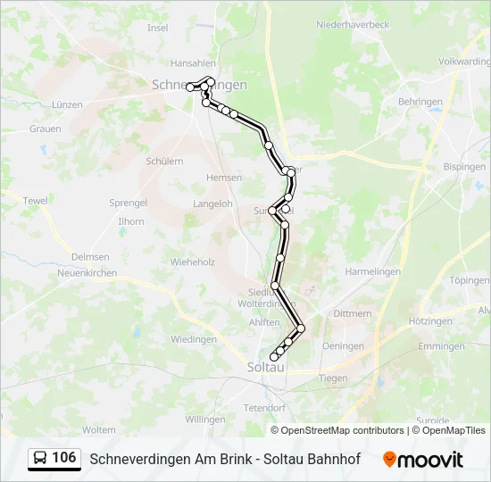 106 Bus Line Map