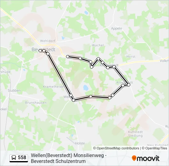 558 Bus Line Map