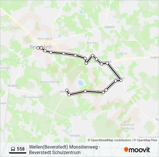 558 Bus Line Map