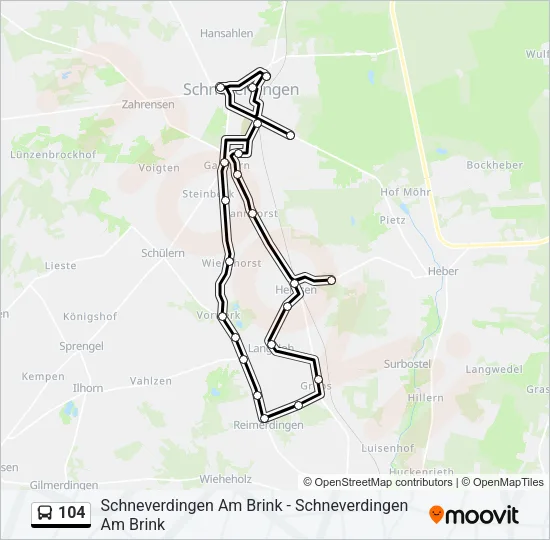104 Bus Line Map