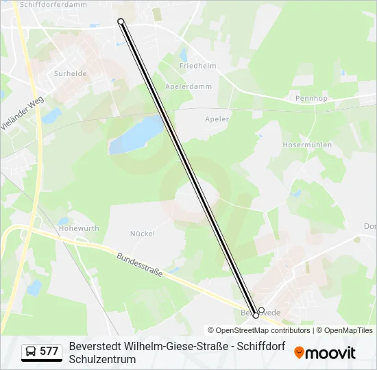 577 Bus Line Map
