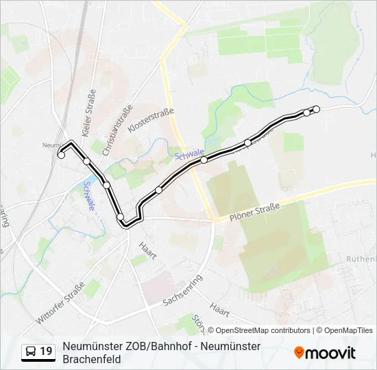 19 Bus Line Map