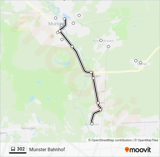 Автобус 302: карта маршрута