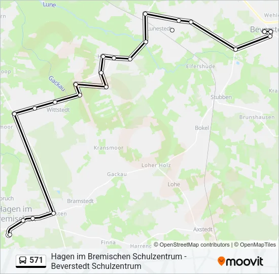 571 Bus Line Map