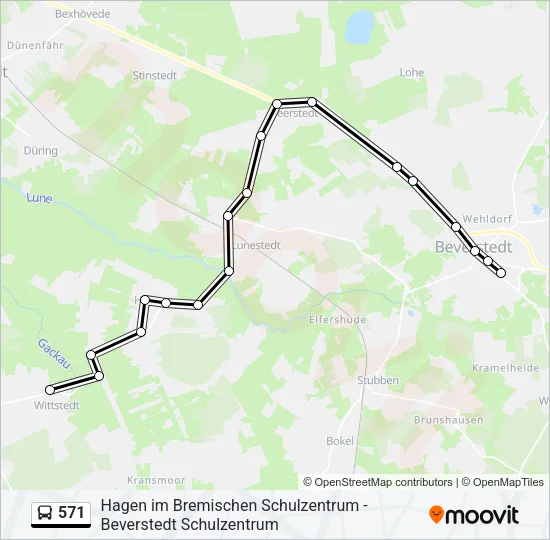 571 Bus Line Map