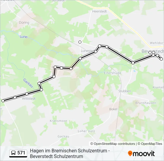 571 Bus Line Map