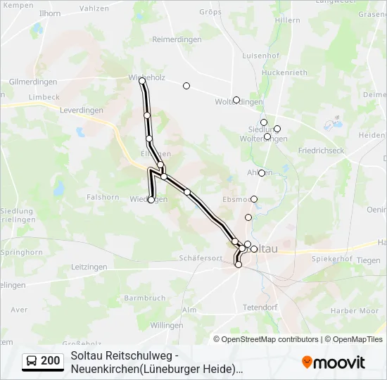 200 Bus Line Map