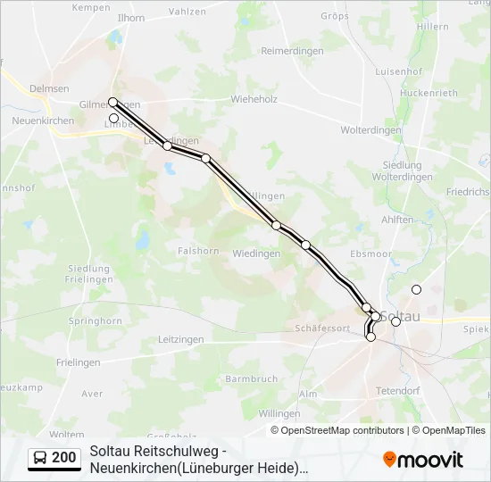 200 Bus Line Map