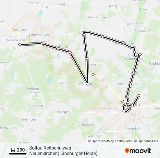 200 Bus Line Map