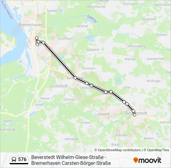 Автобус 576: карта маршрута