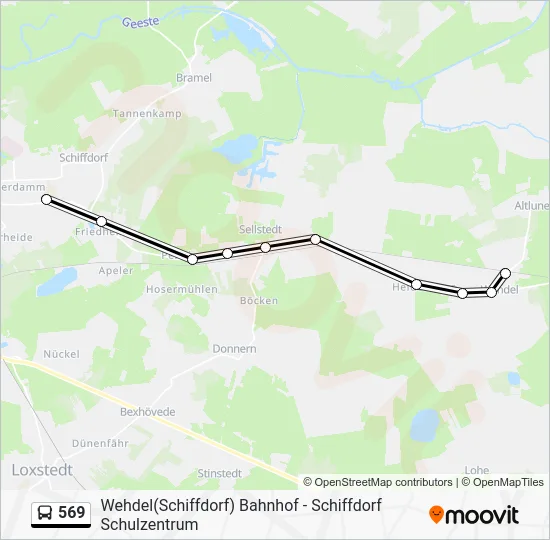 Автобус 569: карта маршрута