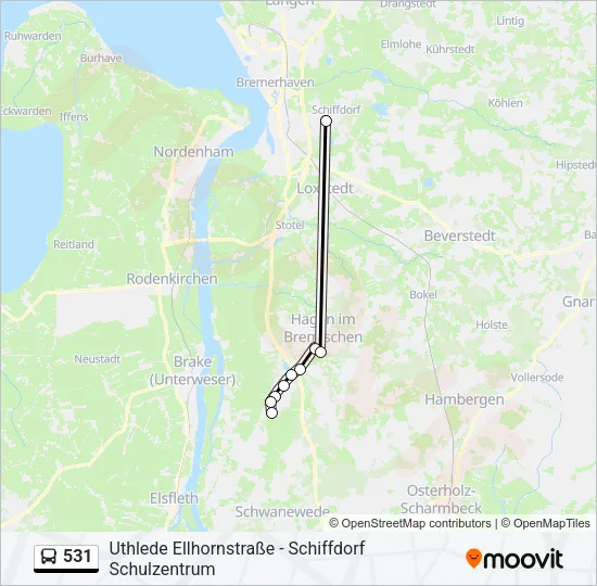 531 Bus Line Map