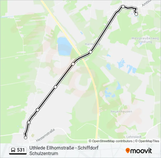531 Bus Line Map