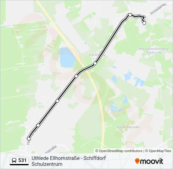 531 Bus Line Map