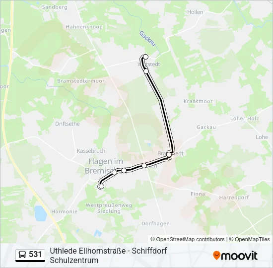 531 Bus Line Map