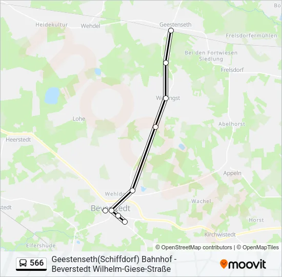 566 Bus Line Map