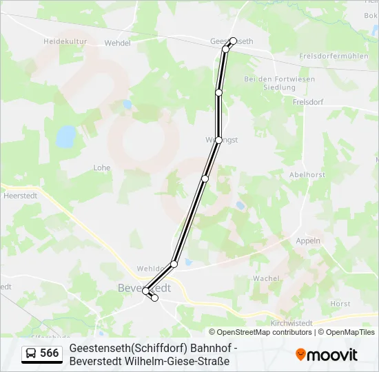 566 Bus Line Map