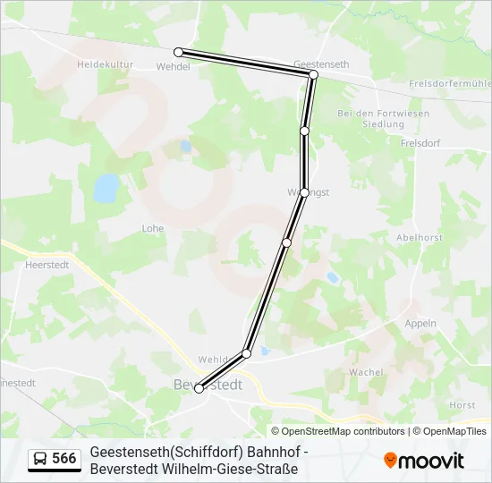566 Bus Line Map