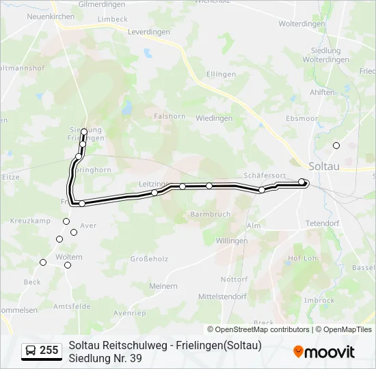 255 Bus Line Map