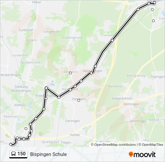 150 Bus Line Map
