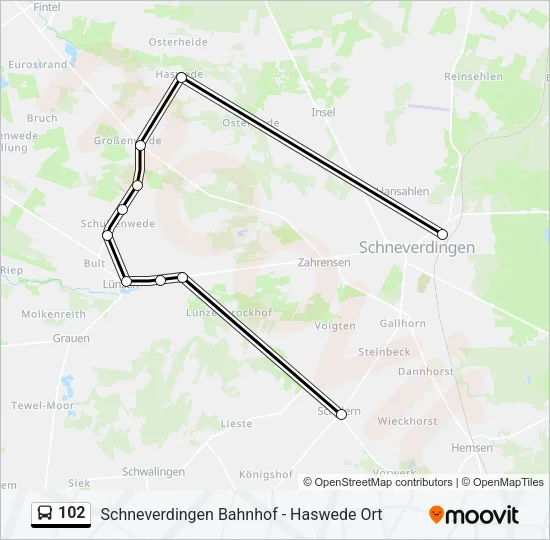 102 Bus Line Map