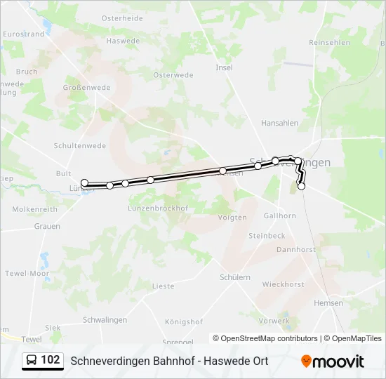 102 Bus Line Map