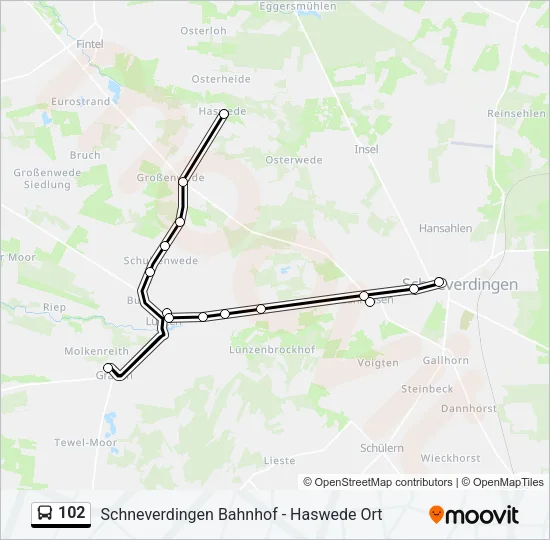 102 Bus Line Map