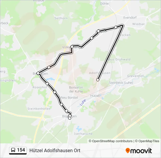 Автобус 154: карта маршрута