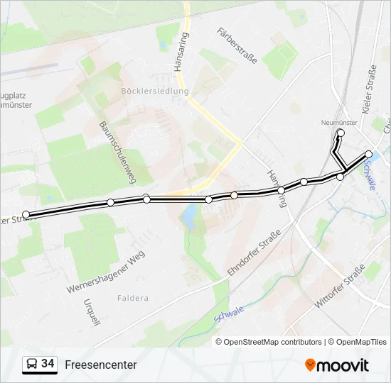 34 Bus Line Map