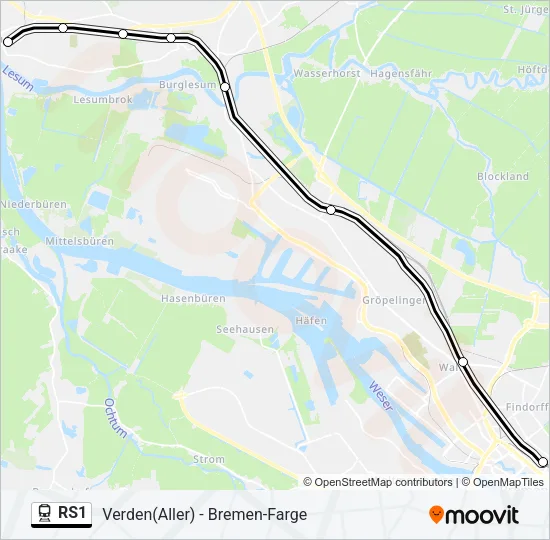 RS1 Train Line Map