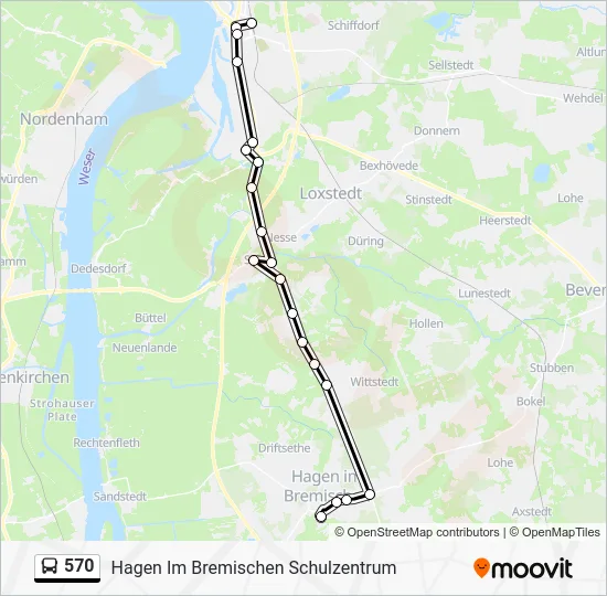Автобус 570: карта маршрута