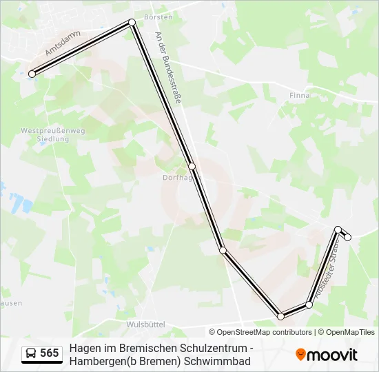 Автобус 565: карта маршрута