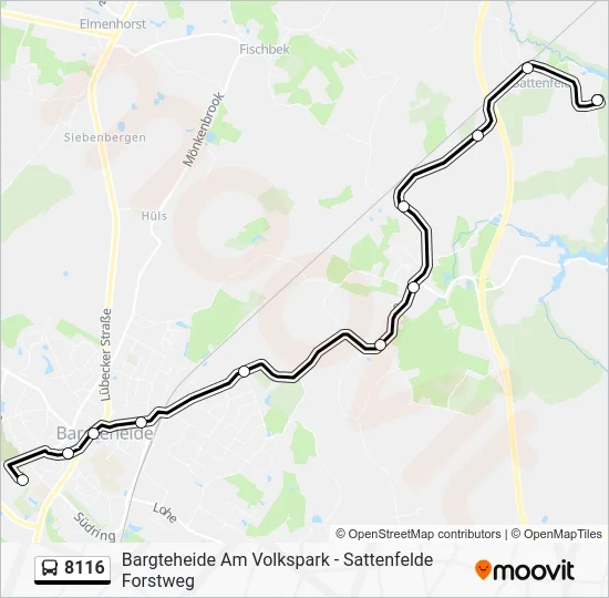 Автобус 8116: карта маршрута