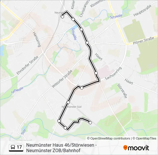 Автобус 17: карта маршрута