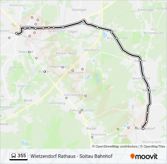 355 Bus Line Map