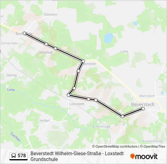 Автобус 578: карта маршрута