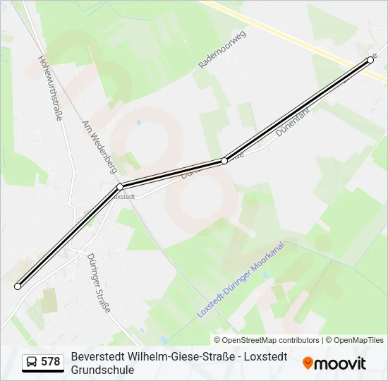 578 Bus Line Map