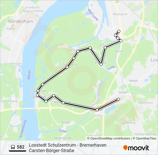 582 Bus Line Map