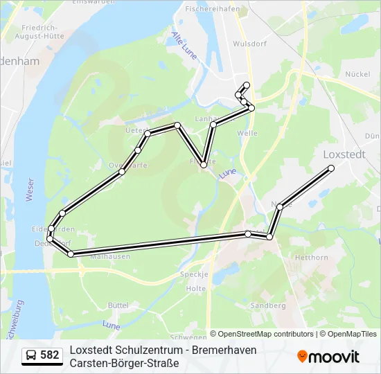 582 Bus Line Map
